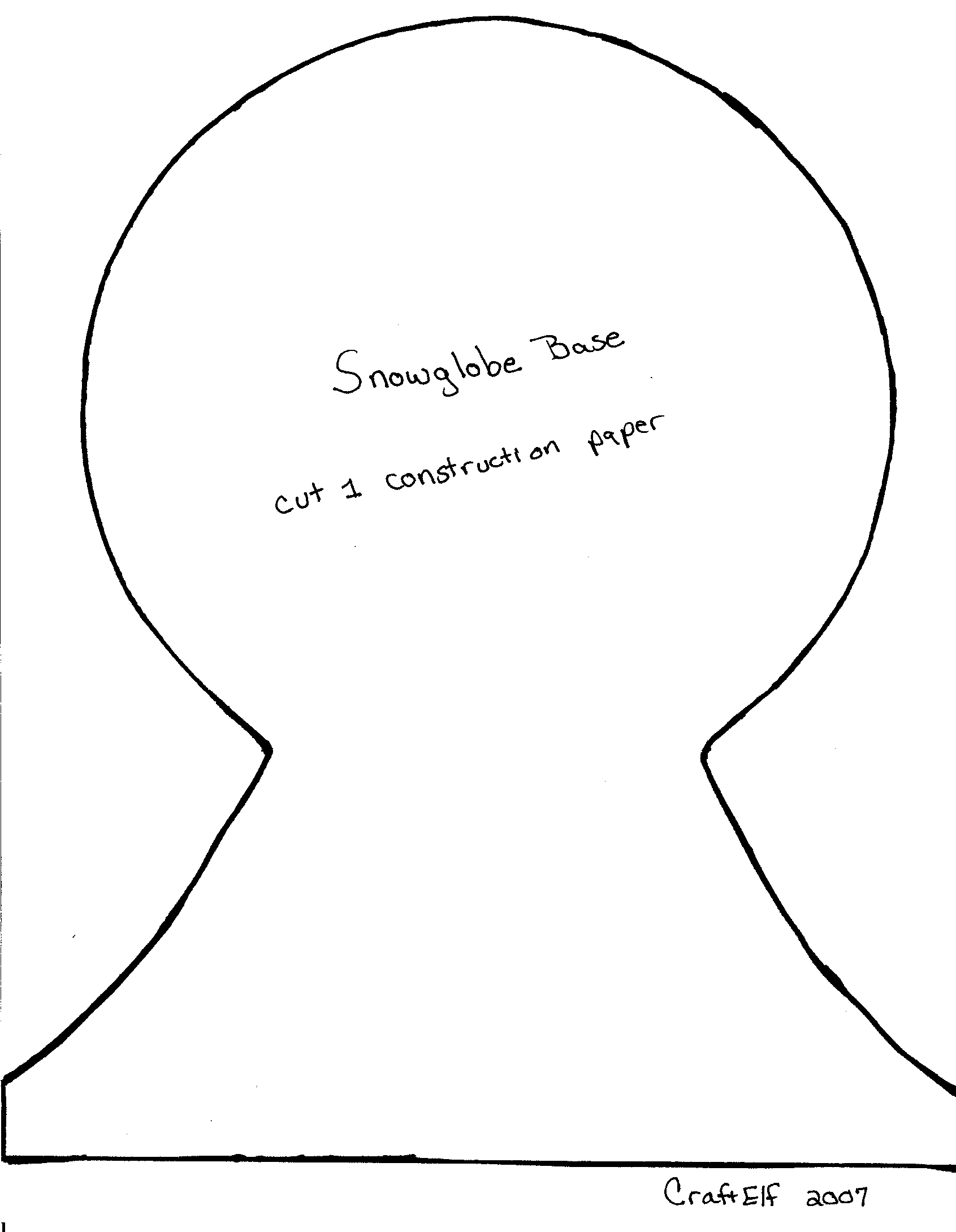 free printable patter - snowglobe